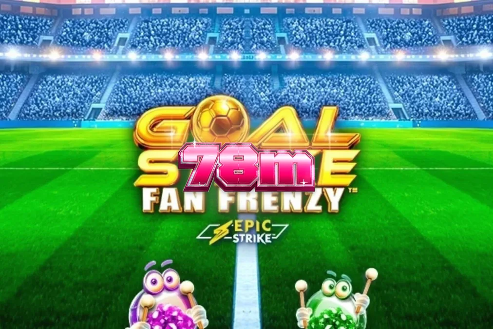 Interface do jogo de slot Goal Strike Fan Frenzy com elementos de futebol